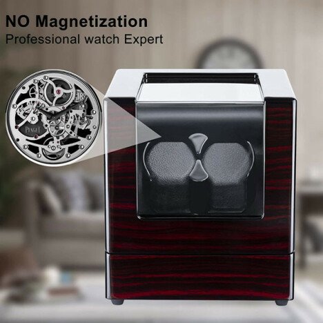 Cutie intors ceasuri automatice iUni, Watch Winder 2 Mahon-Negru